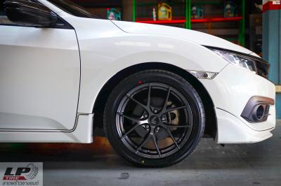 HONDA CIVIC FC จัดล้อแม็ก LENSO Jager Dyna 17x7.5 ET35 5x114.3 #Hyper Dark +ยาง ALLIANCE 030Ex MADE IN JAPAN 225/45-17 #โปร3แถม1