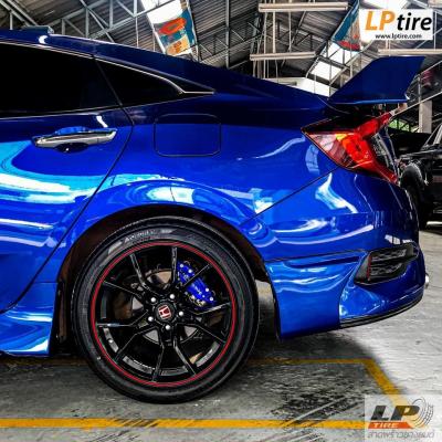 HONDA CIVIC FC จัด ล้อแม็กลาย HONDA Type R (ZR165) ขอบ 18นิ้ว สีดำเงาขอบแดง พร้อมยาง #YOKOHAMA V552 225/45-18 รุ่นTOP สวยงามมากครับ