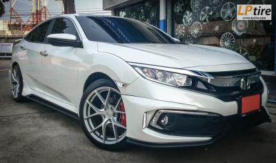 HONDA CIVIC + ล้อแม็ก LENSO JAGER DYNA ขอบ 18นิ้ว สีซิลเวอร์ด้าน + ยางรถยนต์ DEESTONE R702 225/45-18