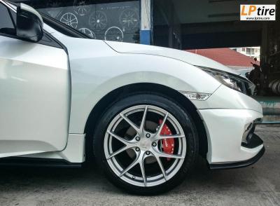 HONDA CIVIC + ล้อแม็ก LENSO JAGER DYNA ขอบ 18นิ้ว สีซิลเวอร์ด้าน + ยางรถยนต์ DEESTONE R702 225/45-18