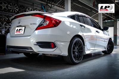 รถ - HONDA CIVIC ล้อแม็ก - ENKEI SC46 สีดำด้าน สเปค - 17x7.5 5x114.3 ET35 รัดยาง - YOKOHAMA BluEarth-GT AE51 เบอร์ - 215/50-17