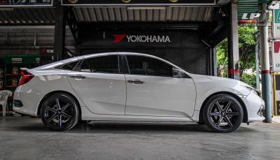 รถ -HONDA CIVIC FC ล้อแม็ก - LENSO Jager Craft ดำเงามิลลิ่งก้านเงิน สเปค - 17x7.5 ET35 5x114.3 รัดยาง - ALLIANCE AL30 030Ex เบอร์ - 215/50-17