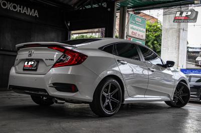 รถ -HONDA CIVIC FC ล้อแม็ก - LENSO Jager Craft ดำเงามิลลิ่งก้านเงิน สเปค - 17x7.5 ET35 5x114.3 รัดยาง - ALLIANCE AL30 030Ex เบอร์ - 215/50-17