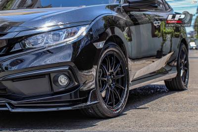 รถ - HONDA CIVIC ล้อแม็ก - ENKEI SC22 ดำด้าน ขอบ - 17x7 ET35 5x100-5x114.3 ยาง - YOKOHAMA V552 เบอร์ - 215/50-17