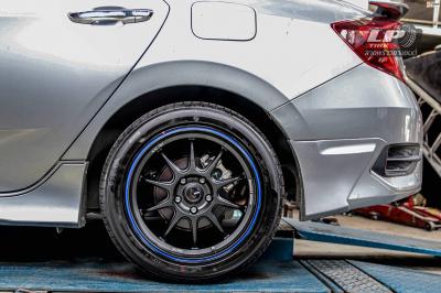 รถ - HONDA CIVIC ล้อแม็ก - ENKEI SC55 ดำด้านขอบน้ำเงิน ขอบ - 17x8 ET35 5x114.3 ยาง - ALLIANCE AL30 030Ex เบอร์ - 215/50-17