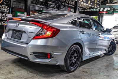 รถ - HONDA CIVIC ล้อแม็ก - ENKEI SC55 ดำด้านขอบน้ำเงิน ขอบ - 17x8 ET35 5x114.3 ยาง - ALLIANCE AL30 030Ex เบอร์ - 215/50-17