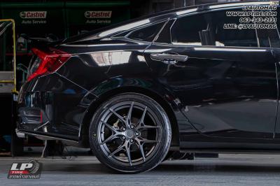 รถ - HONDA CIVIC ล้อแม็ก - VAGE VF04 (TMF-104) DARK GM-FLAT สเปค - 18x8.5 ET35 5x112-5x114.3 ยาง - YOKOHAMA V701 เบอร์ - 235/40-18