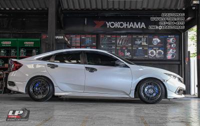 รถ - HONDA CIVIC ล้อแม็ก - NK Performance NK105N (TC105n) Flowforming NK Dark สเปค - 17x8.5 ET35 5x114.3 ยาง - YOKOHAMA AE51 เบอร์ -215/50-17 น็อตล้อ L30 12X1.5 (น้ำเงินขอบดำ)