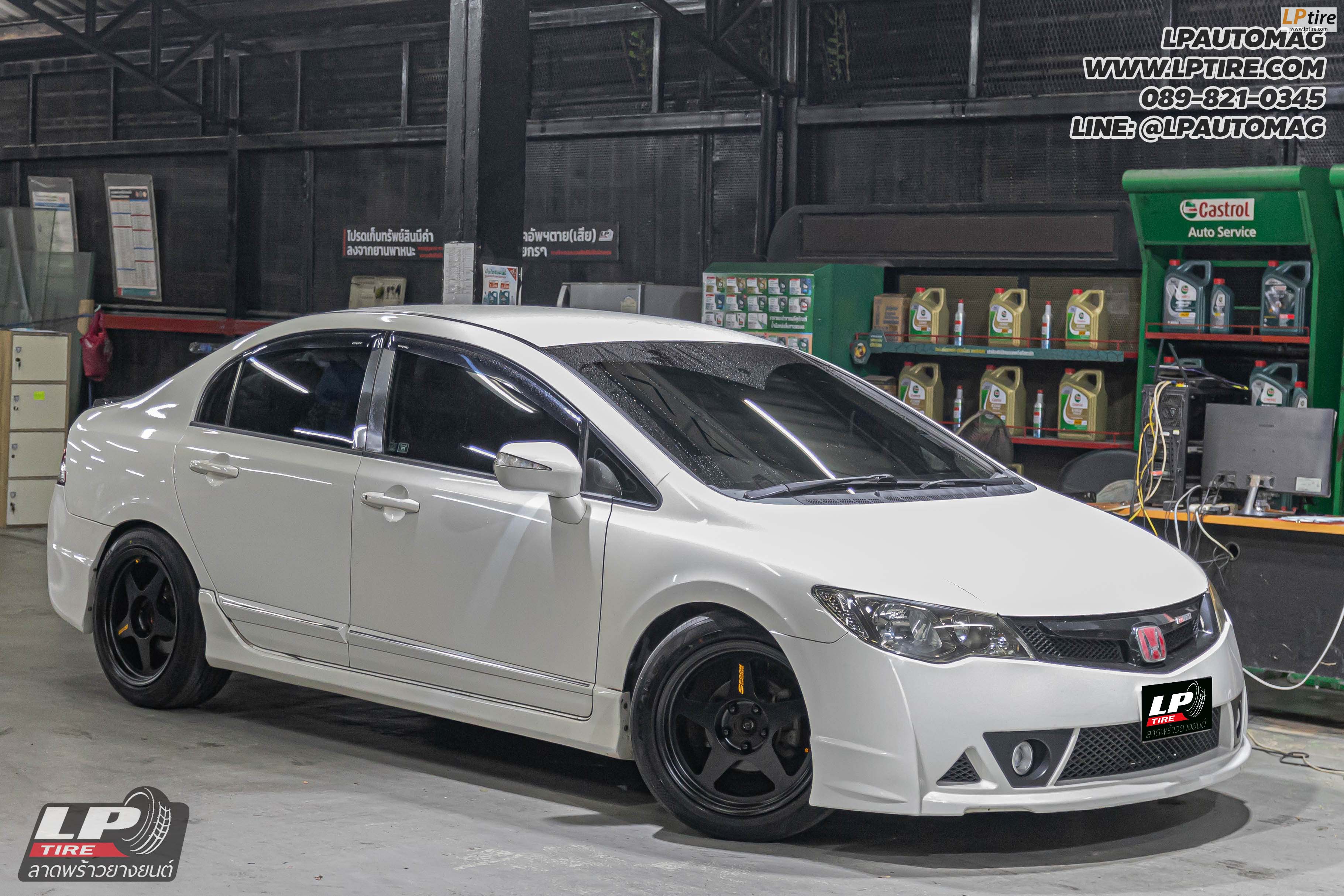 รถ - HONDA CIVIC ล้อแม็ก - NK Performance NK388 (SPOON) Flowforming ดำด้าน สเปค - 17x8.5 ET35 5x112-5x114.3 ยาง - YOKOHAMA V553 เบอร์ - 215/45-17 โช๊คอัพสตรัทปรับเกลียว Silver NeoMax Prime