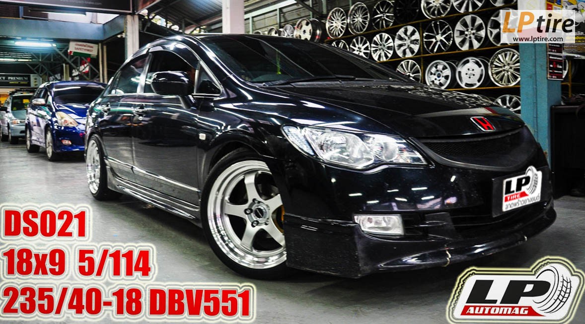 Honda Civic + แม็กลาย W WORK S1 DS021 17นิ้ว สีHyper Silver ขอบเงา + ยาง YOKOHAMA V551 235/40-18