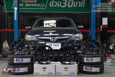 รถ - HONDA CIVIC ล้อแม็ก - ENKEI SC22 ดำด้าน สเปค - 17x7 ET40 5x100-5x114.3 ยาง - BRIDGESTONE RE004 เบอร์ - 215/45-17