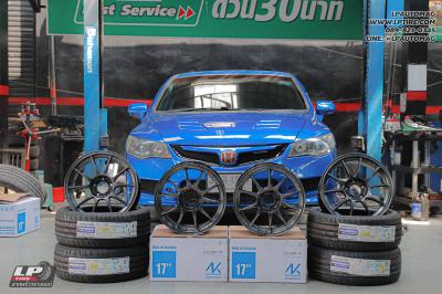 รถ - HONDA CIVIC ล้อแม็ก - NK Performance NK105N (TC105n) Flowforming NK Dark สเปค -17x8.5 ET35 5x114.3-5x112 ยาง - BRIDGESTONE RE004 เบอร์ - 215/45-17