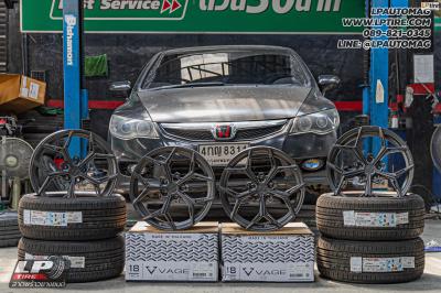 รถ - HONDA CIVIC ล้อแม็ก - VAGE VFX01 FlowForming DABK GM FLAT สเปค- 18x8.5 ET35 5x112-5x114.3 ยาง- ALLIANCE AL30 030Ex เบอร์- 225/40-18
