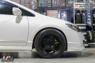 รถ - HONDA CIVIC ล้อแม็ก - NK Performance NK388 (SPOON) Flowforming ดำด้าน สเปค - 17x8.5 ET35 5x112-5x114.3 ยาง - YOKOHAMA V553 เบอร์ - 215/45-17 โช๊คอัพสตรัทปรับเกลียว Silver NeoMax Prime