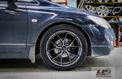 HONDA CIVIC FD จัดล้อแม็ก LENSO Jager Dyna 17x7.5 ET35 5x114.3 Hyper Dark คู่ยาง DEESTONE R702 215/45-17 พร้อมจัด ช่วงล่าง น้ำมันเครื่อง+กรองเครื่อง