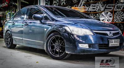 HONDA CIVIC FD จัดล้อแม็ก LENSO Jager Dyna 17x7.5 ET35 5x114.3 Hyper Dark คู่ยาง DEESTONE R702 215/45-17 พร้อมจัด ช่วงล่าง น้ำมันเครื่อง+กรองเครื่อง