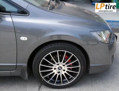 Honda Civic + ล้อแม็ก SSW Fin (S105) 17นิ้ว สีดำหน้าเงา + ยาง YOKOHAMA Earth-1 215/45R17