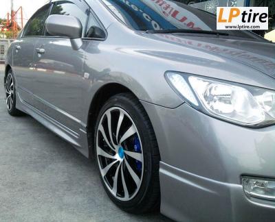 Honda Civic + แม็ก SSW Twister (S089) 17นิ้ว สีดำหน้าเงา + ยาง FALKEN ZE912 205/45-17