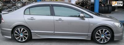 Honda Civic + แม็ก SSW Twister (S089) 17นิ้ว สีดำหน้าเงา + ยาง FALKEN ZE912 205/45-17