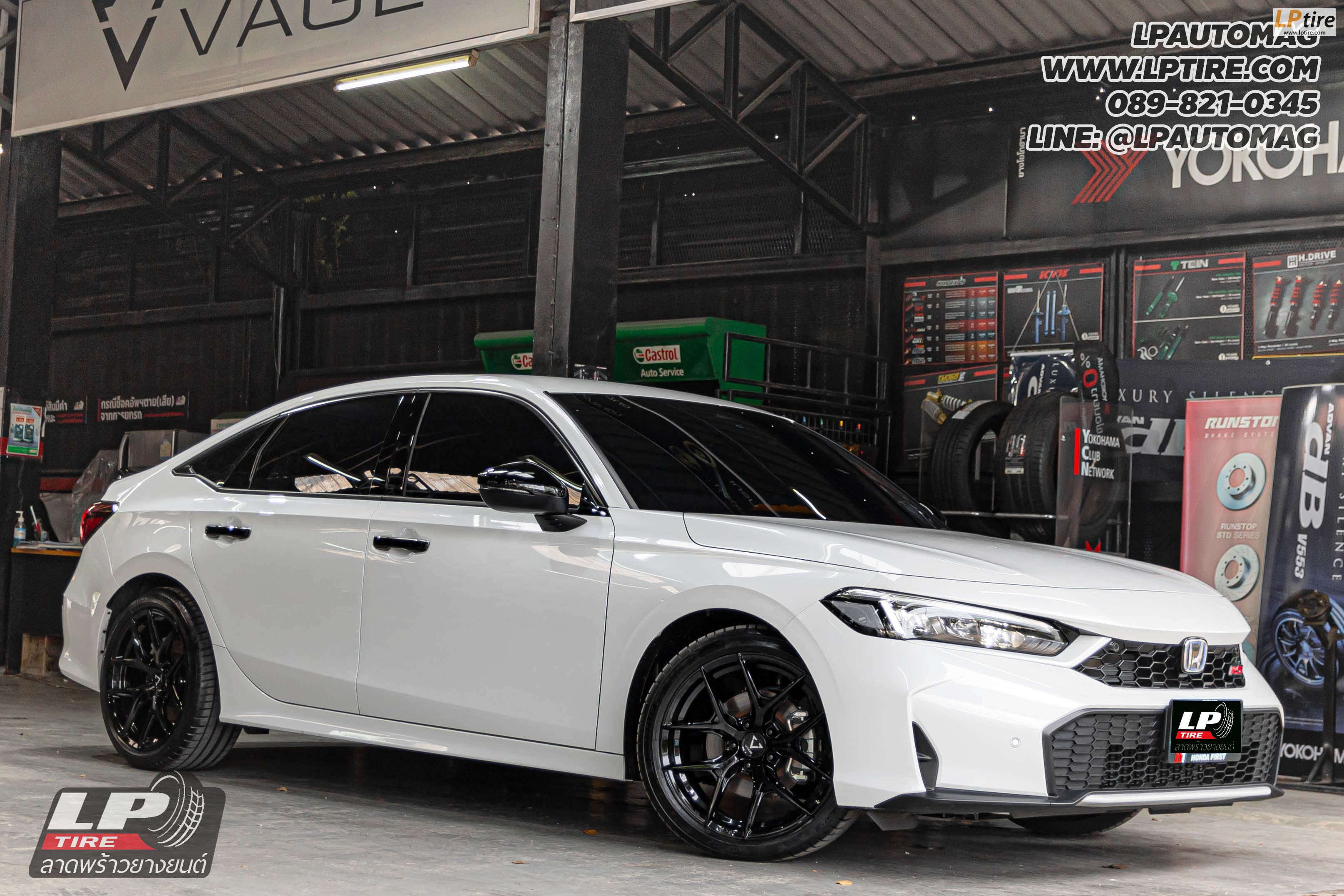 รถ - HONDA CIVIC ล้อแม็ก - VAGE VF04 FlowForming BLACK สเปค - 18x8.5 ET35 5x112-5x114.3 รัดยาง - MICHELIN PILOT SPORT 4. เบอร์-235/40-18
