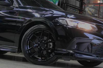 รถ - HONDA CIVIC ล้อแม็ก - VAGE VF04 BLACK สเปค - 18x8.5 ET35 5x112-5x114.3 รัดยาง - DUNLOP DIREZZA DZ102+ เบอร์- 235/40-18