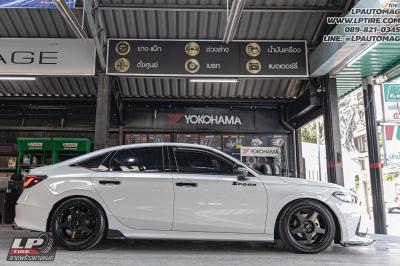 รถ - HONDA CIVIC ล้อแม็ก - NK Performance NK388 (SPOON) Flowforming ดำด้าน สเปค - 18x8.5 ET45 5x112-5x114.3 ยาง - DELINTE เบอร์ -235/40R18