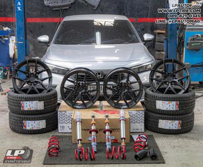 รถ - HONDA CIVIC ล้อแม็ก - VAGE VF04 FlowForming สี BLACK FLAT สเปค - 18x8.5 ET35 5x112-5x114.3 รัดยาง -LENSO D-1CS เบอร์ - 235/40-18 โช็คสตรัท - PROFENDER FITZ
