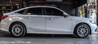 รถ - HONDA CIVIC FE ล้อแม็ก - ENKEI SC46 Hyper silver สเปค - 17x7.5 ET40 5x114.3 รัดยาง - YOKOHAMA AE51 เบอร์- 215/50-17