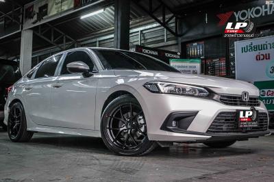 รถ - HONDA CIVIC ล้อแม็ก - LENSO Jager Dyna ดำด้าน สเปค - 17x7.5 ET35 5x114.3 รัดยาง - ALLIANCE AL30 030Ex เบอร์ - 215/50-17