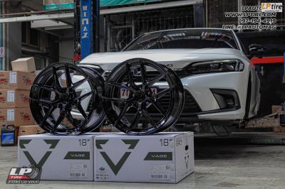 รถ - HONDA CIVIC ล้อแม็ก - VAGE VF013 ดำเงา สเปค - 18x8.5 ET35 5x112-5x114.3 ยาง - MICHELIN Pilot Sport 4 เบอร์ - 235/40-18