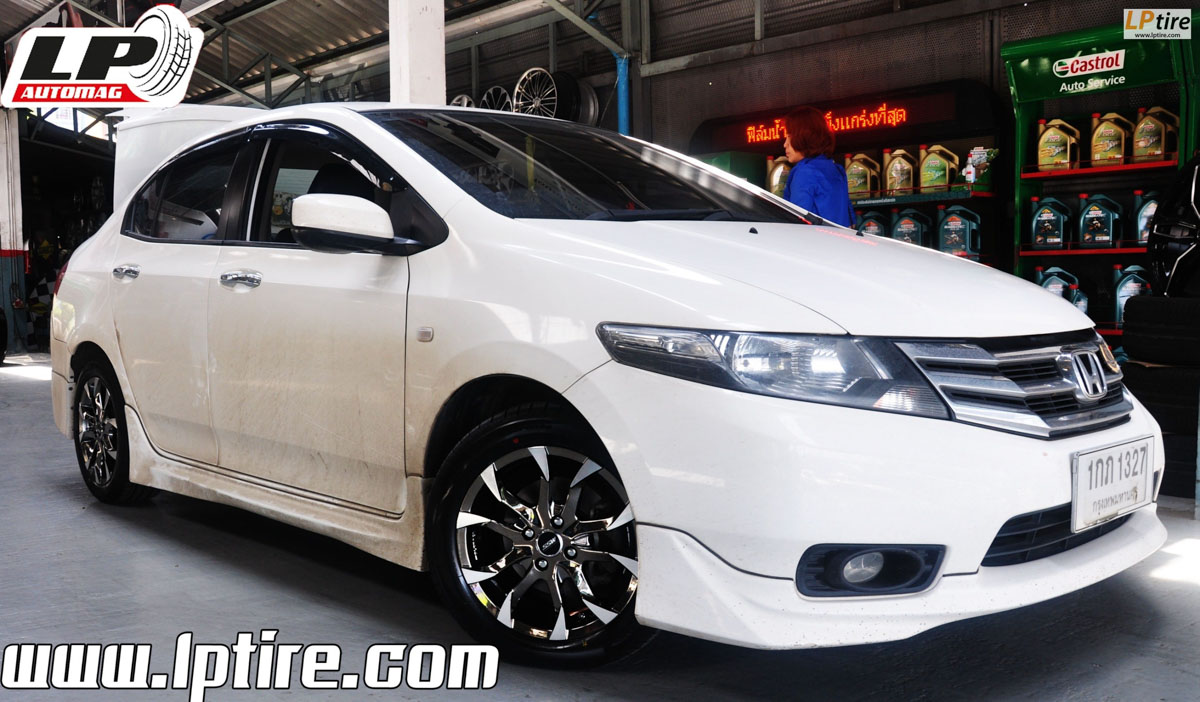 Honda City + แม็ก SSW S146 ขอบ15 สีBCกลึงหน้าเงา