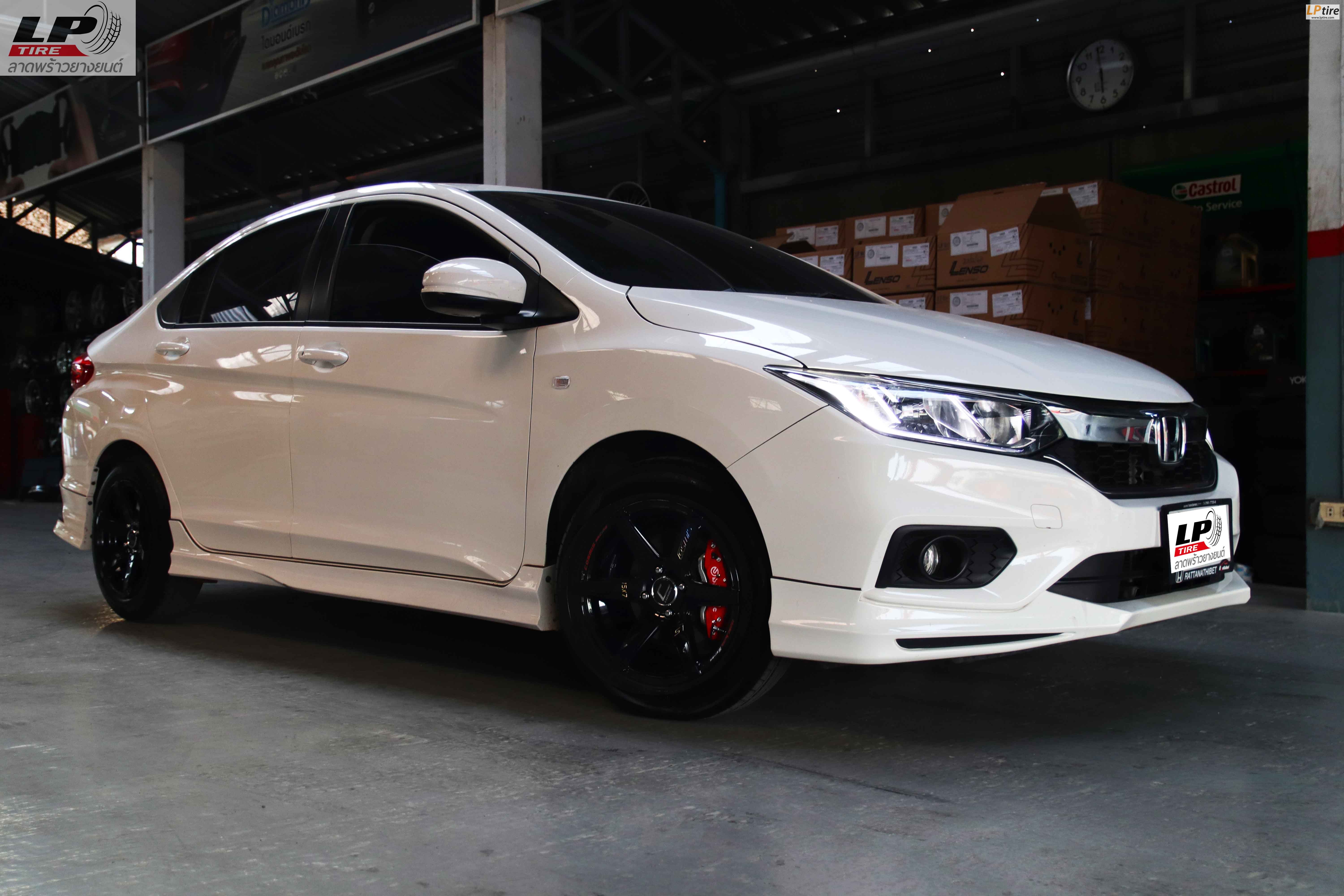 #HONDA#CITY จัดแม็ก COSMIS INNERLINE.S1 15x7 ET30 4x100 + ฝาครอบ BREMBO สีแดง