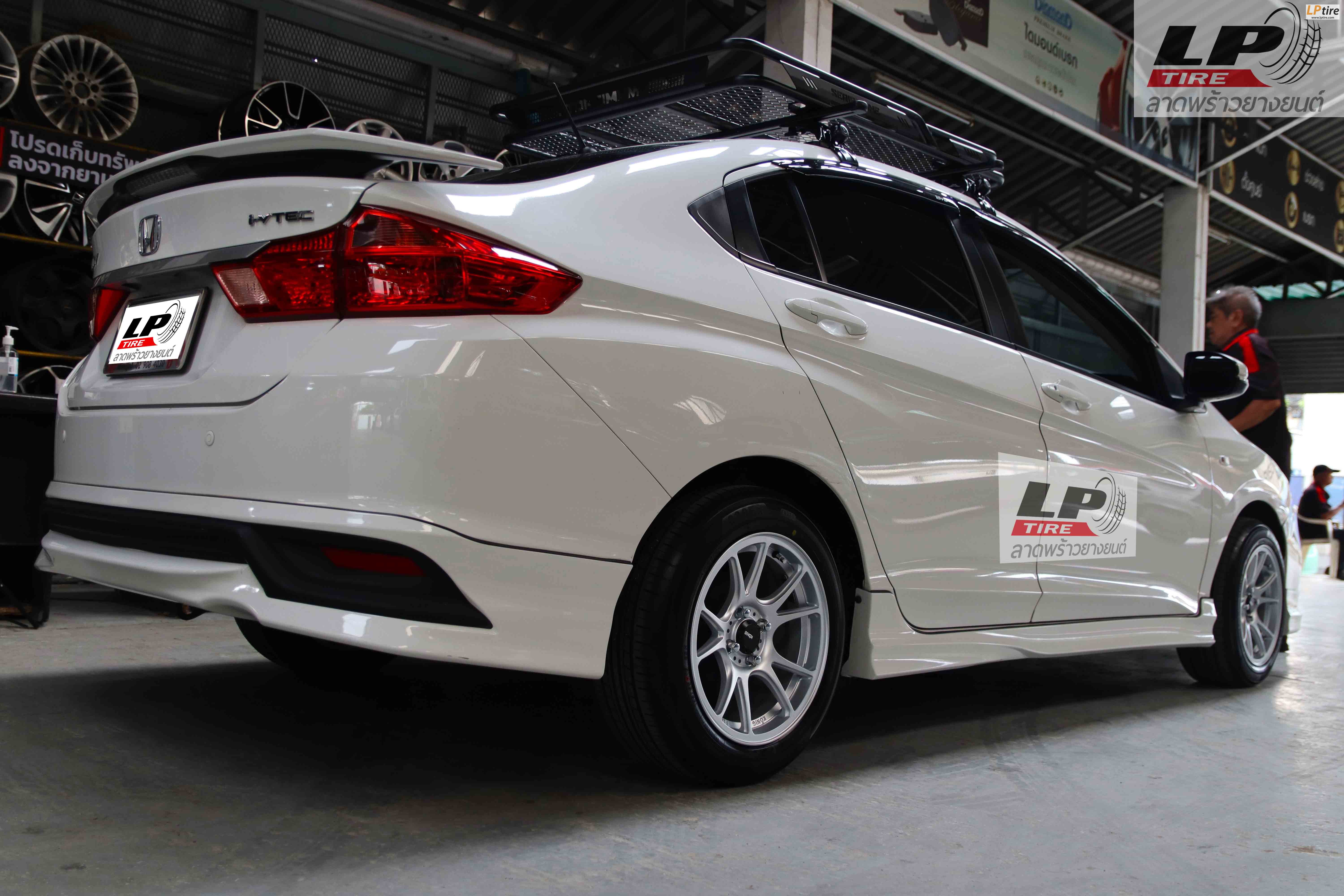 รถ - HONDA CITY ล้อแม็ก - KONIG N903 สี silver สเปค - 15x7.5 4x100 ET35 รัดยาง - YOKOHAMA Alliance 030EX AL30 เบอร์ - 195/55R15