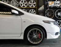 Honda City + ล้อแม็ก Traffics VZ 17นิ้ว สี Black Chrome ขอบเงา + ยาง YOKOHAMA A-DRIVE R1 205/45-17