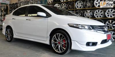 Honda City + ล้อแม็ก Lenso Samurai Bushido (SCB) 17นิ้ว สี Hyper Black หน้าเงา + ยาง DUNRUN 205/45-17