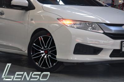 Honda City + แม็ก LENSO Samurai Azura ขอบ 17 สีดำหน้าเงา + ยาง DEESTONE R702 215/45-17