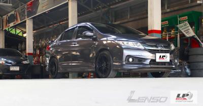 
#HONDA#CITY จัดล้อแม็ก #LENSO#PROJECT ProjectD #RACE5 16x7 ET40 4x100 #ดำด้าน พร้อมยาง DUNLOP LM704 195/55-16 ยังสวยลงตัวแบบหล่อ
