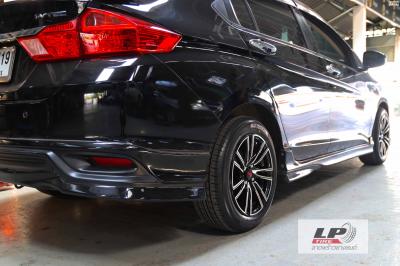 #HONDA#CITY จัดล้อแม็ก APP By Lenso TORQ SMR 15x7 ET35 4x100 #ดำหน้าเงา พร้อมยาง ALLIANCE 030Ex MADE IN JAPAN 195/55-15 สวยลงตัวครับ