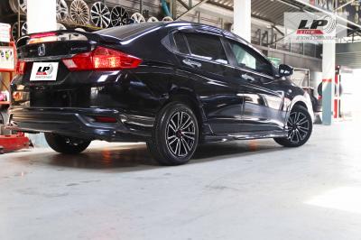 #HONDA#CITY จัดล้อแม็ก APP By Lenso TORQ SMR 15x7 ET35 4x100 #ดำหน้าเงา พร้อมยาง ALLIANCE 030Ex MADE IN JAPAN 195/55-15 สวยลงตัวครับ