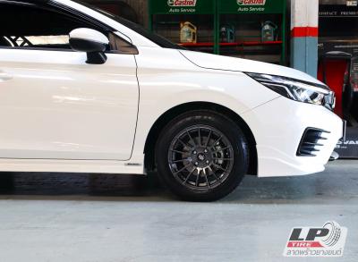 #HONDA#CITY(ป้ายแดง) จัดล้อแม็ก #LENSO ProjectD #RACE5 15x7.5 ET35 4x100 Hyper Dark หรูลงตัวมาก สวยงาม