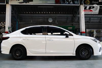 #HONDA#CITY(ป้ายแดง) จัดล้อแม็ก #LENSO ProjectD #RACE5 15x7.5 ET35 4x100 Hyper Dark หรูลงตัวมาก สวยงาม