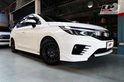 #HONDA#CITY(ป้ายแดง) จัดล้อแม็ก #LENSO ProjectD #RACE5 15x7.5 ET35 4x100 Hyper Dark หรูลงตัวมาก สวยงาม