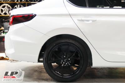 #HONDA#CITY (ป้ายแดง) จัดแม็ก #LENSO Jager Dyna 17x7.5 ET35 4x100 #ดำด้าน + DEESTONE R702 205/45-17 สวยงามลงตัวครับ