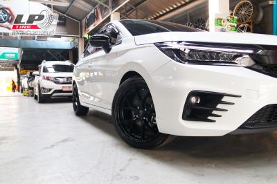 #HONDA#CITY (ป้ายแดง) จัดแม็ก #LENSO Jager Dyna 17x7.5 ET35 4x100 #ดำด้าน + DEESTONE R702 205/45-17 สวยงามลงตัวครับ