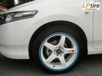 Honda City + ล้อแม็ก Lenso Project D01 (PD1) 17นิ้ว สีขาวขอบฟ้า + ยาง DUNLOP LM703 205/45R17