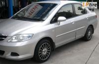 Honda City + ล้อแม็ก SSW Fin (S105) 15นิ้ว สีดำหน้าเงา + ยาง YOKOHAMA EARTH-1 195/50-15