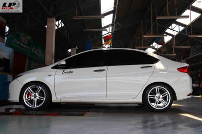 HONDA CITY จัดล้อแม็ก #CV5 17x7.5 ET35 4x100 #HSหน้าเงา ใส่ยางเดิมยังสวยงาม