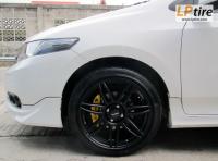 Honda City + ล้อแม็ก Lenso Project-D Spec D (PDD) 17นิ้ว สีดำด้าน + ยาง DUNLOP LM 703 205/45-17