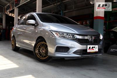 #HONDA#CITY จัดแม็ก #RE30 15x7 ET33 4x100 #น้ำตาลไหมยิงทรายขอบเงา พร้อมยางยนต์ YOKOHAMA A-DRIVE AA01 195/55-15 โปรพร้อมยางยนต์ชุดละ 15,400-.