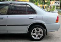 Honda City + ล้อแม็ก Lenso Project D01 (PD1) 15นิ้ว สีHyper Silver + ยาง DUNLOP LM 703 195/55-15